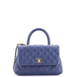Chanel Mini Coco Top Handle Bag Quilted Caviar
